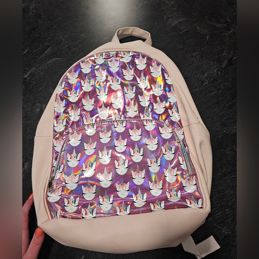 Unicorn Print Backpack - Pink